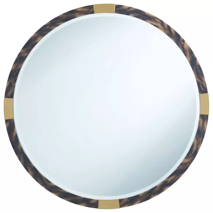 Arakan Calico and Gold Round Wall Mirror
