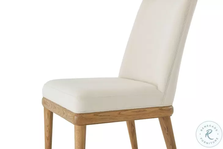 Essence Blonde And Marshmallow Performance Fabric Dining Side Chair Set of 2