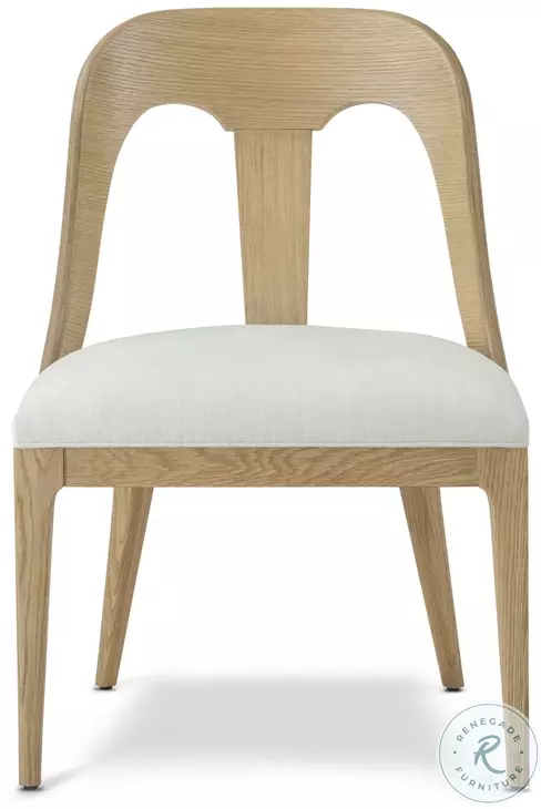Essence Blonde And Marshmallow Performance Fabric Slat Back Dining Side Chair
