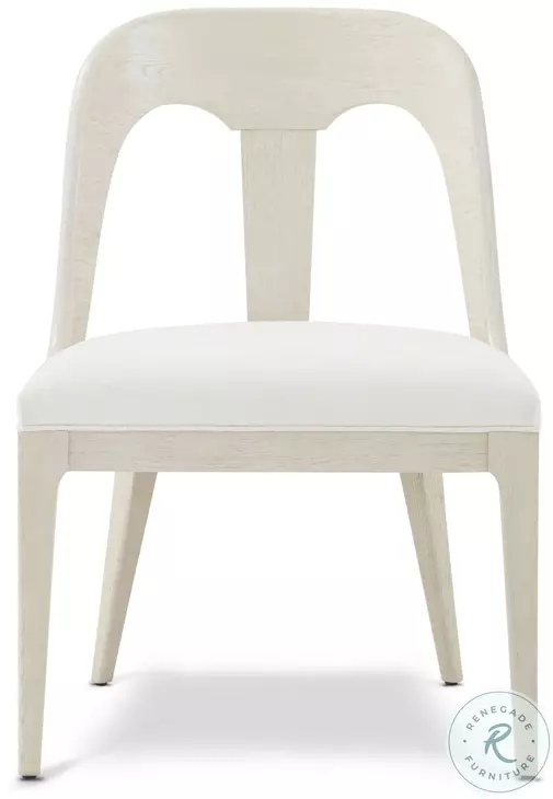 Essence Opal And Marshmallow Performance Fabric Slat Back Dining Side Chair Set of 2