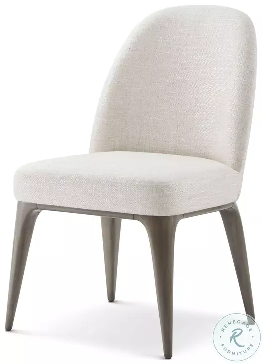 Hudson Pebble Grey Upholstered Dining Solid Back Side Chair Set of 2