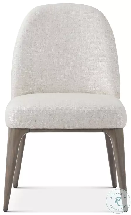 Hudson Pebble Grey Upholstered Dining Solid Back Side Chair Set of 2