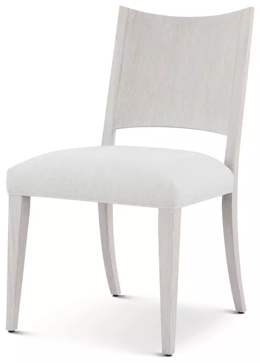 Coastal White and Sandbar Upholstered Northwood Dining Side Chair Set of 2