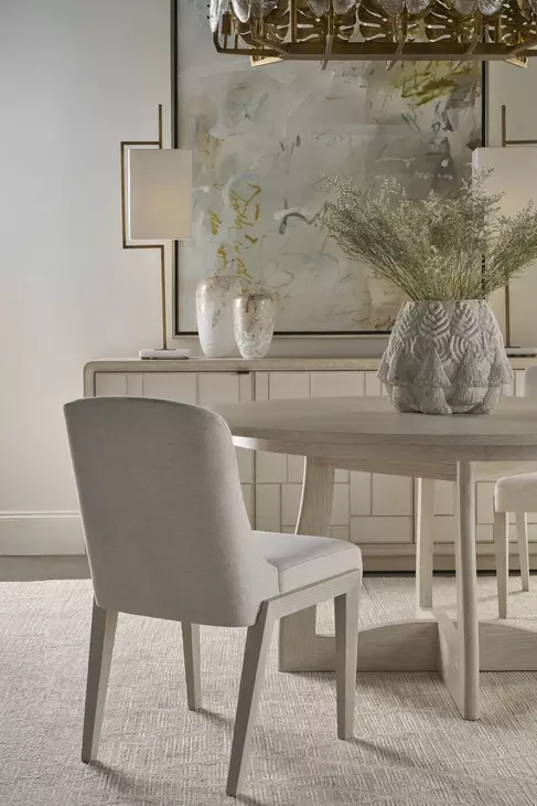 Coastal White and Sandbar Upholstered Delray Dining Side Chair Set of 2