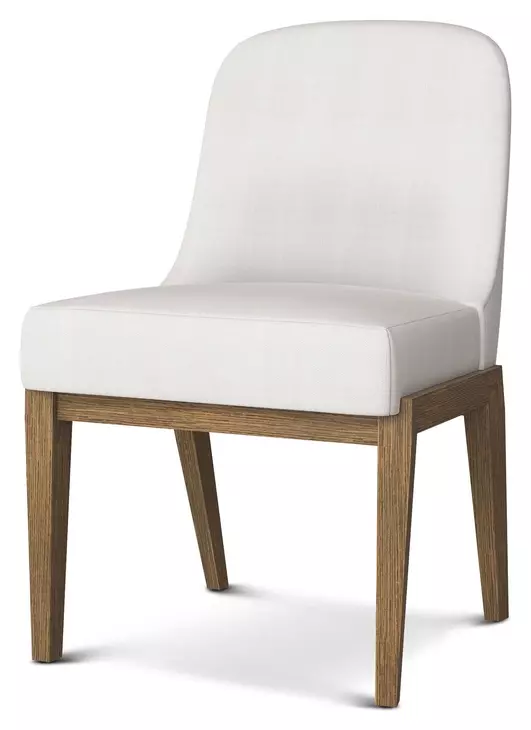Coastal White and Tobacco Upholstered Delray Dining Side Chair Set of 2