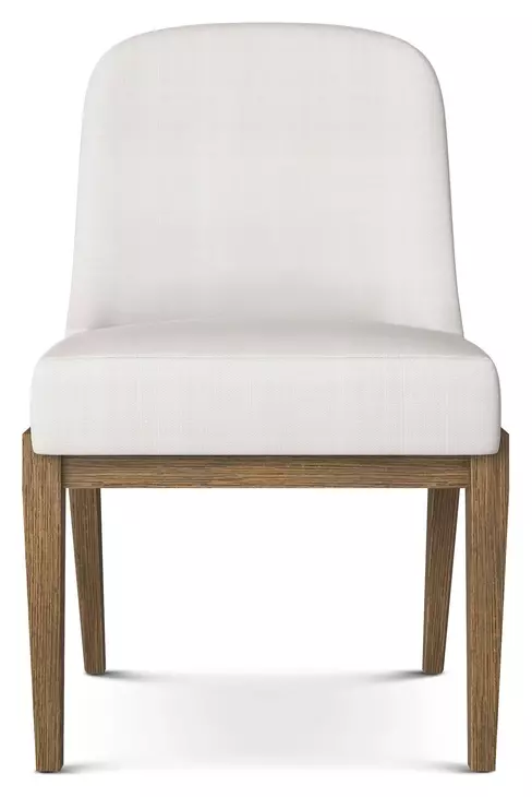 Coastal White and Tobacco Upholstered Delray Dining Side Chair Set of 2