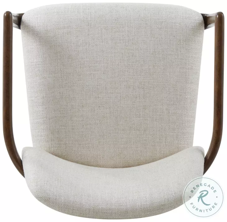 Kesden Pyramid Brown Fabric Upholstered Dining Arm Chair