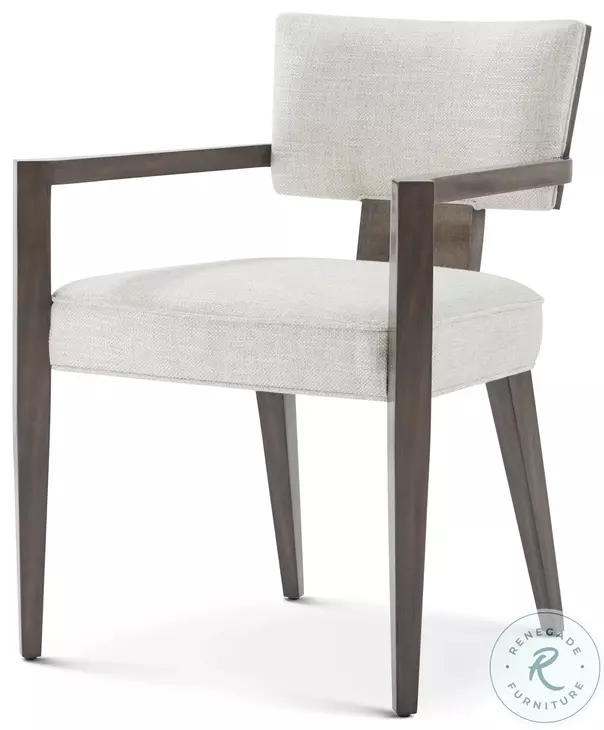 Hudson Pebble Grey Upholstered Dining Arm Chair Set of 2