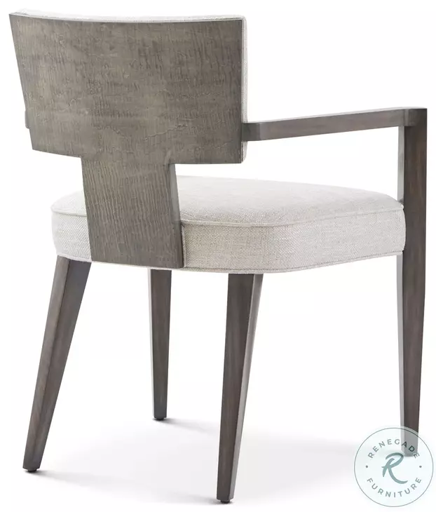 Hudson Pebble Grey Upholstered Dining Arm Chair Set of 2