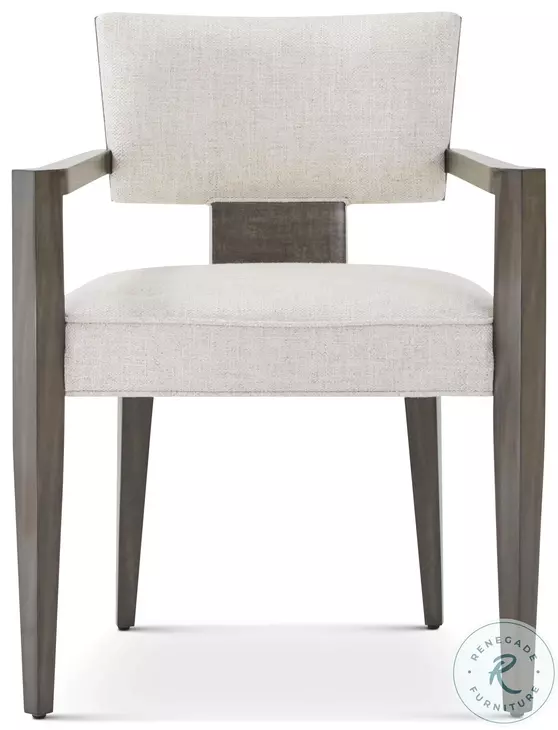 Hudson Pebble Grey Upholstered Dining Arm Chair Set of 2