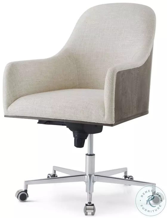Hudson Pebble Grey Upholstered Desk Chair