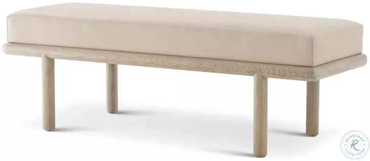 Repose Grey Oak 50" Upholstered End of Bed Bench