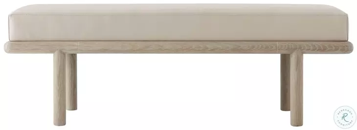 Repose Grey Oak 50" Upholstered End of Bed Bench