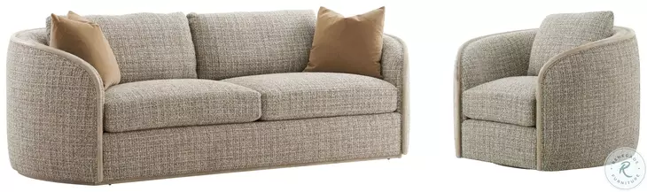 Toulon Grey Oak And Latte Performance Fabric 96" Living Room Set