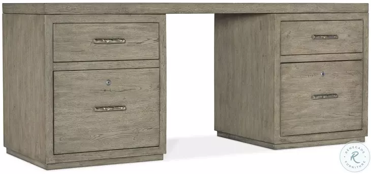 Linville Falls Soft Smoked Gray 72" Desk with Two File Cabinet