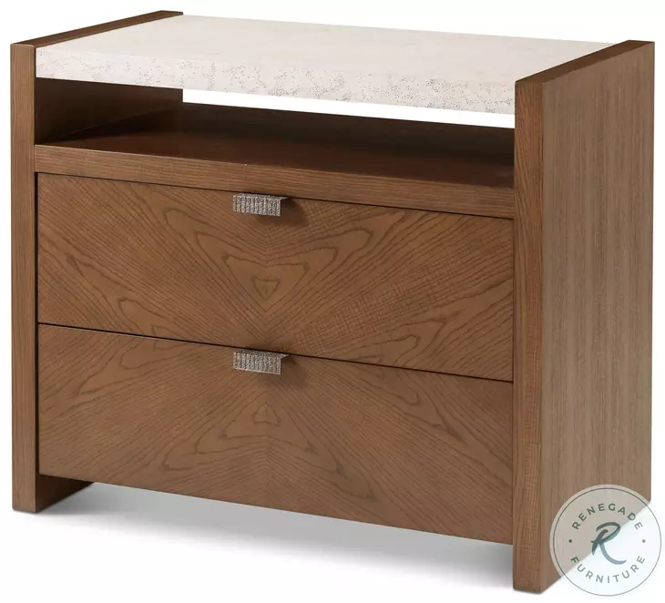 Catalina Earth 2 Drawer And 1 Shelve Nightstand