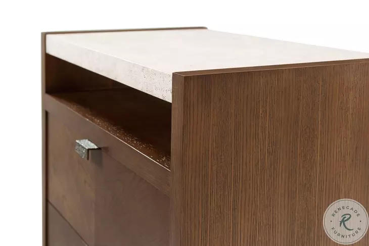 Catalina Earth 2 Drawer And 1 Shelve Nightstand