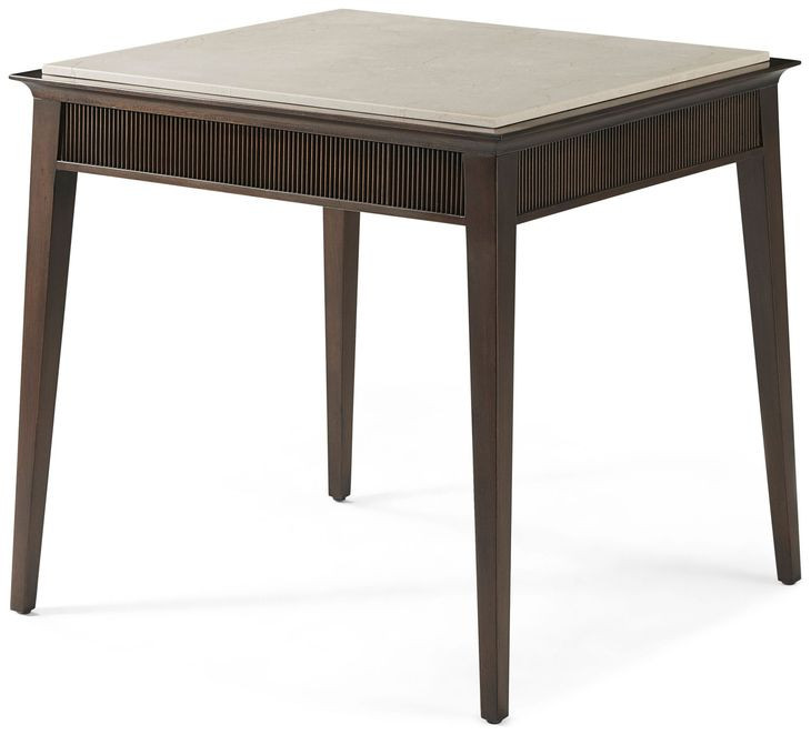 Lido Bistre and Cream Rectangular Marble Top Side Table