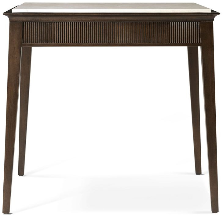 Lido Bistre and Cream Rectangular Marble Top Side Table