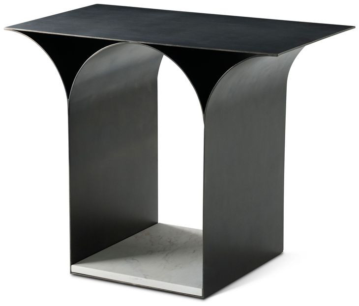 TA Originals Black and White Rectangular Accent Table