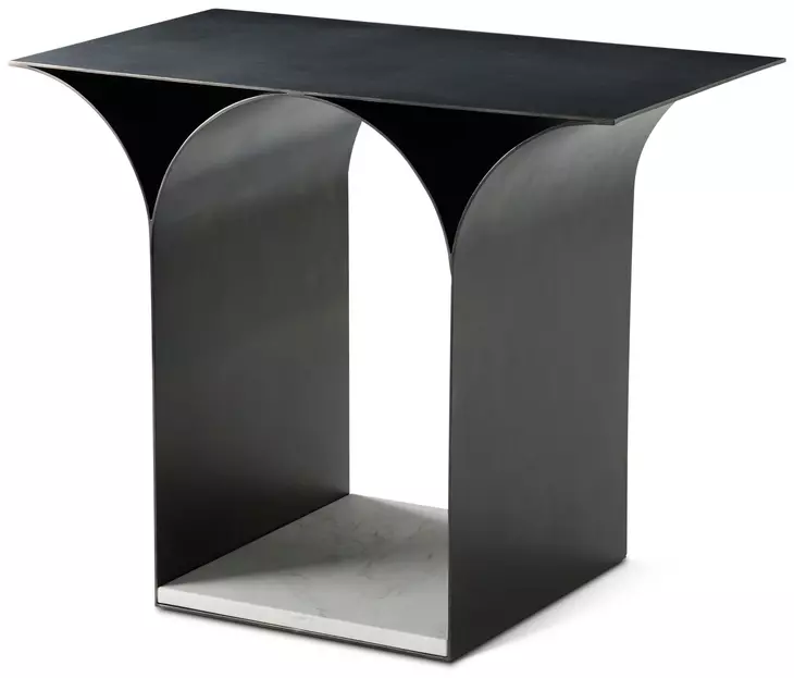 TA Originals Black and White Rectangular Accent Table