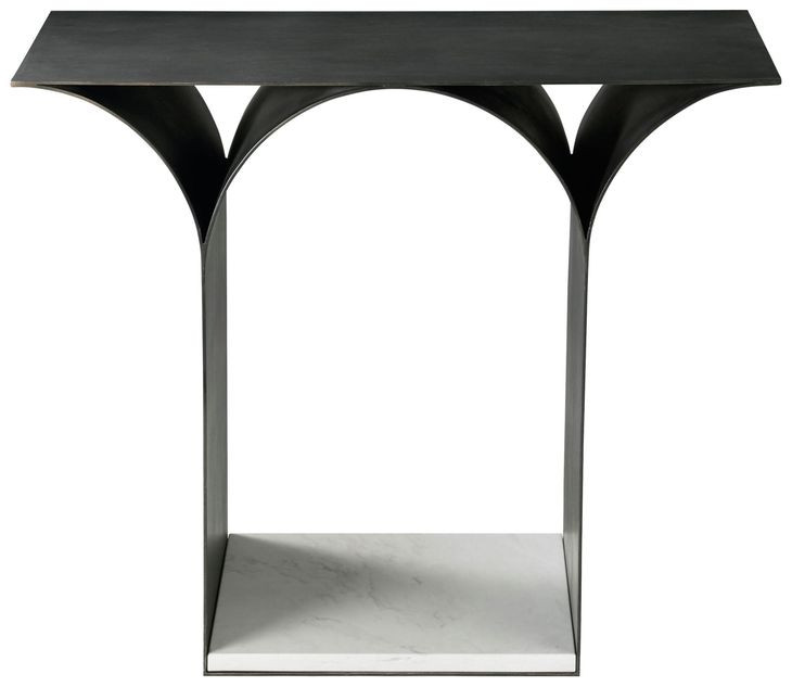 TA Originals Black and White Rectangular Accent Table