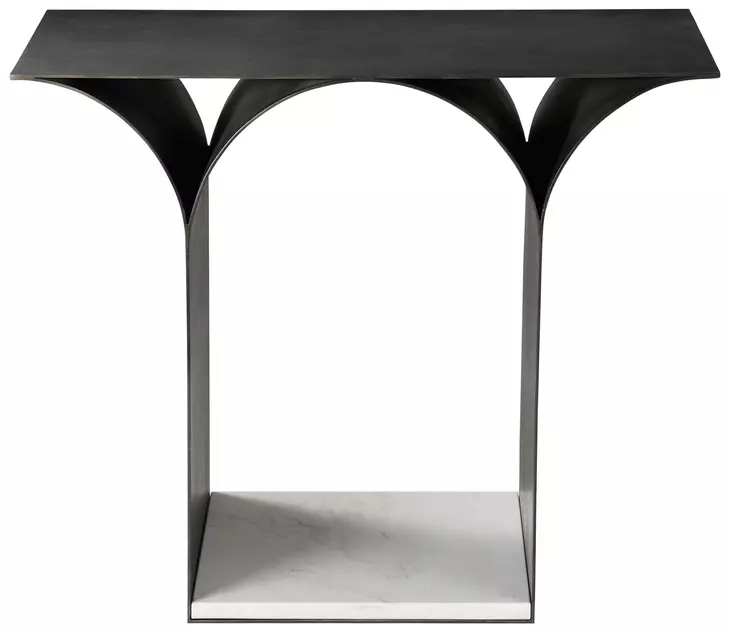 TA Originals Black and White Rectangular Accent Table