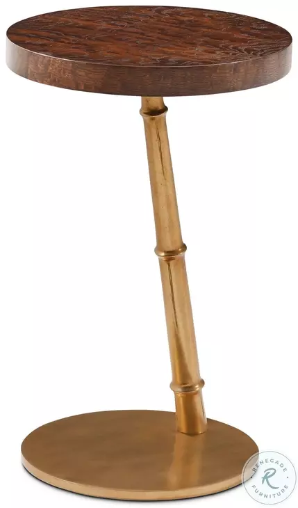 Kesden Pyramid Brown 14" Round Accent Table