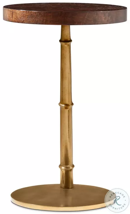 Kesden Pyramid Brown 14" Round Accent Table