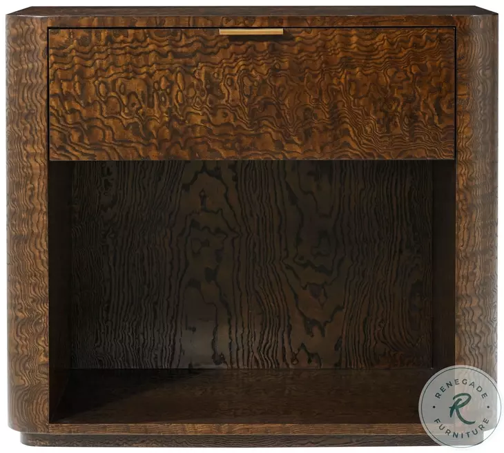 Kesden Pyramid Brown 1 Drawer Nightstand