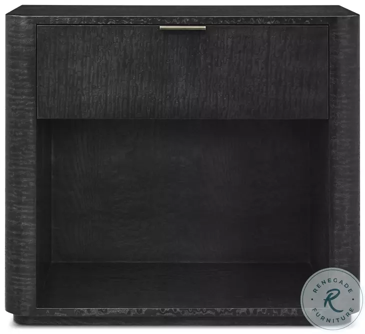 Kesden Silent Black 1 Drawer Nightstand