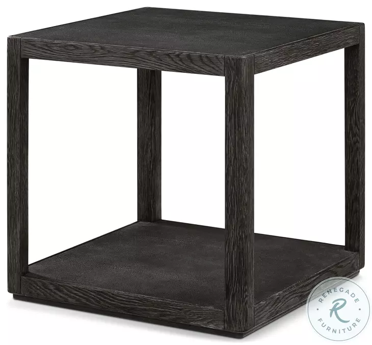 Maxwell Obsidian And Shagreen 24" Square Side Table