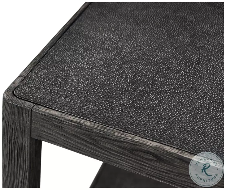 Maxwell Obsidian And Shagreen 24" Square Side Table