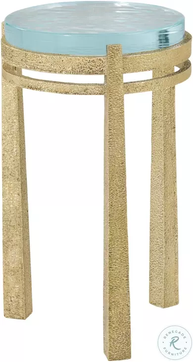Judith Leiber Polished Textured Brass 14" Round Accent Table