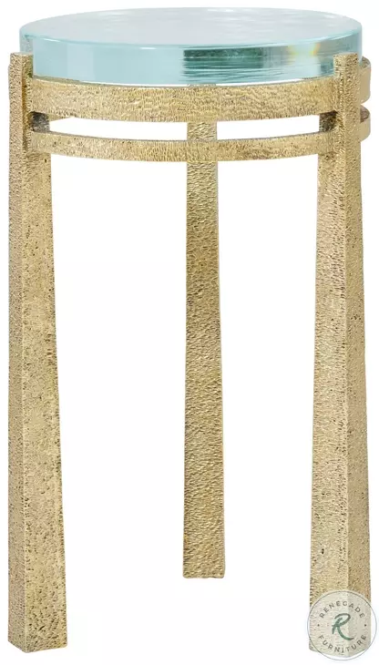 Judith Leiber Polished Textured Brass 14" Round Accent Table
