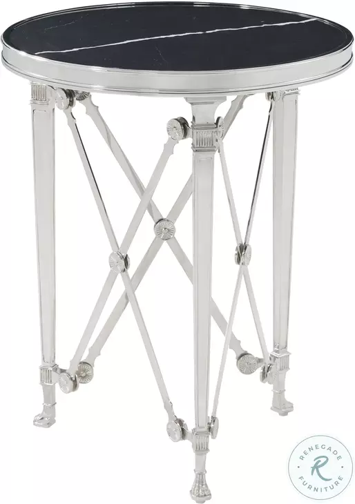Spencer London Nickel Plated 18" Round Side Table