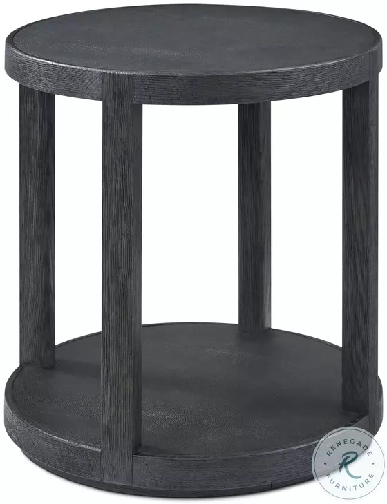Maxwell Obsidian And Shagreen 22" Round Side Table