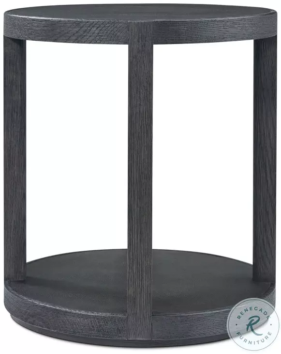 Maxwell Obsidian And Shagreen 22" Round Side Table