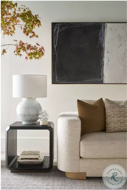 Spencer ST. James Lusso Onyx And Deep Brown 24" Square Side Table