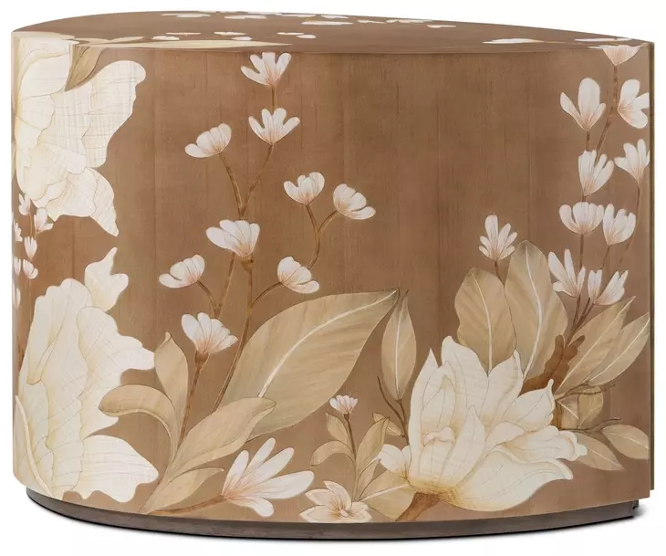 Bouquet Toasted Cashew and Dorelle Free Form Droplet Side Table