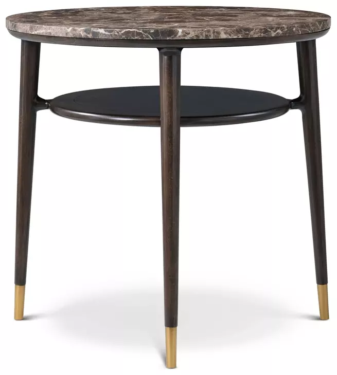 Spencer Green Park Fumed and Gold Round Marble Top Ashburton Place Side Table