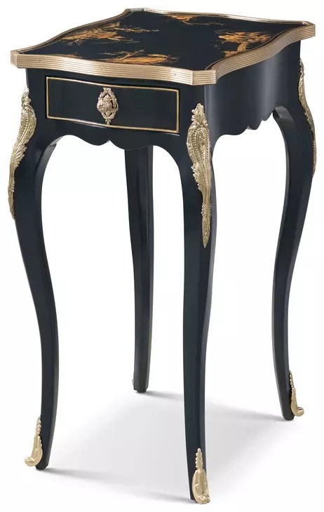 Brushwork Black and Gold Rectangular Tranquility Accent Table