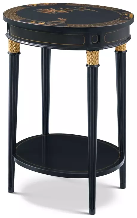 Brushwork Black and Gold Oval Harmony Lamp Table