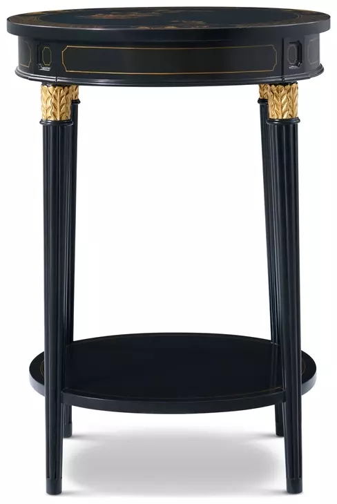 Brushwork Black and Gold Oval Harmony Lamp Table