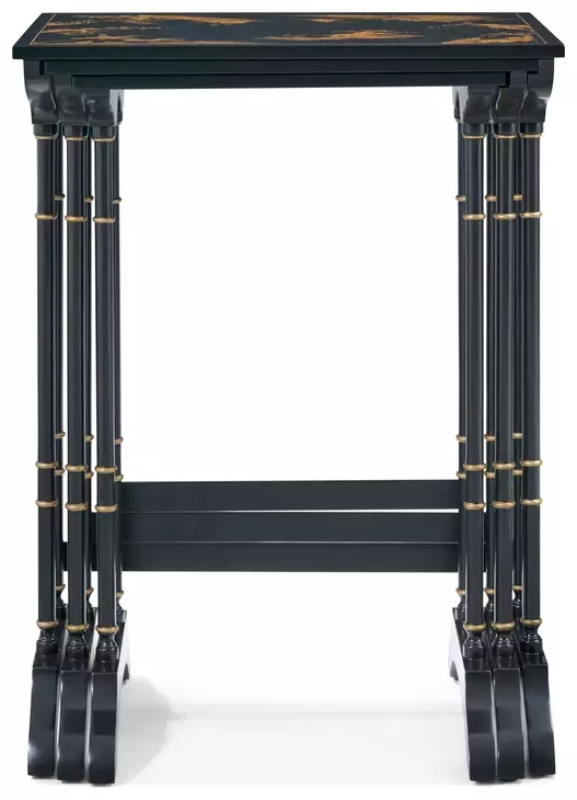 Brushwork Black and Gold Rectangular Aviary Nesting Table