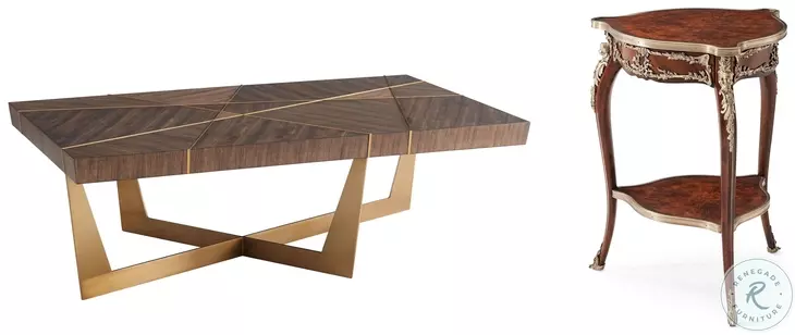 Calais Hazelnut 52" Rectangular Occasional Table Set