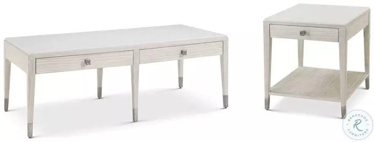 Breeze Sea Salt 2 Drawer 58" Rectangular Occasional Table Set