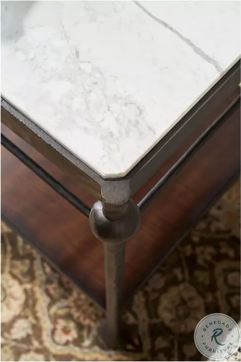 Spencer London Quartz And Cast Metal 60" Rectangular Cocktail Table
