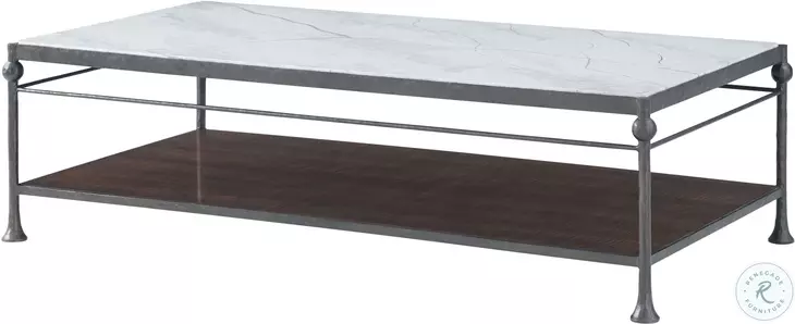 Spencer London Quartz And Cast Metal 60" Rectangular Occasional Table Set