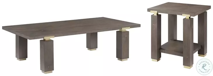 Judith Leiber Mink 58" Rectangular Occasional Table Set